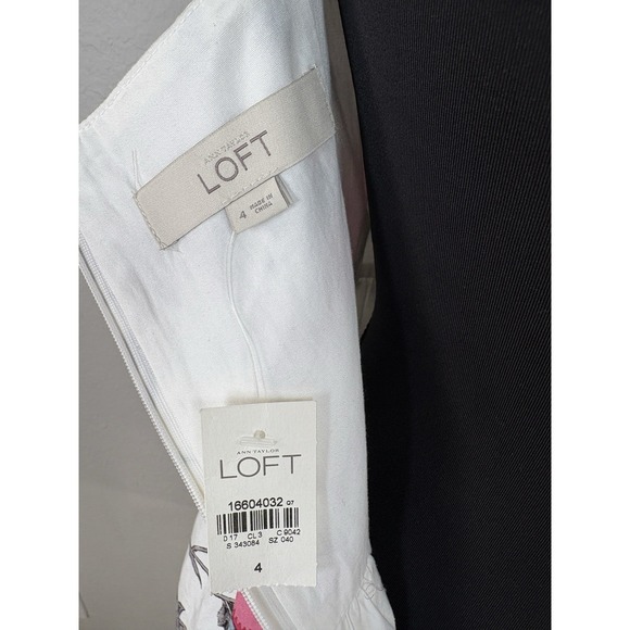 NWT Ann Taylor LOFT Linen Floral Womens Dress Size 4 Sweetheart Resort Vacation - Picture 6 of 8